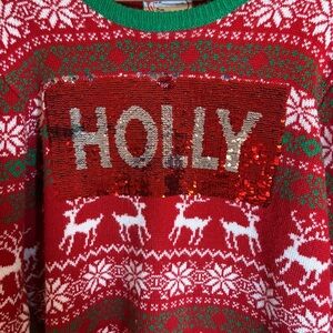 Festive Red 'Holly' Holiday Sweater